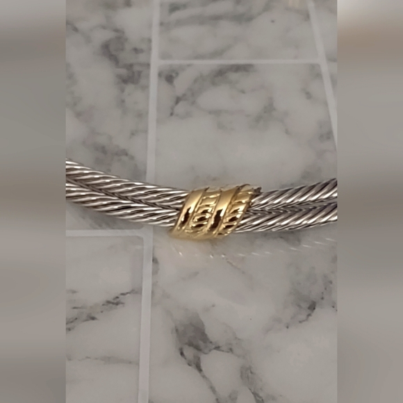 Beautiful 14k / 925 Sterling collarbone length adjustable double rope style neck - Picture 11 of 15